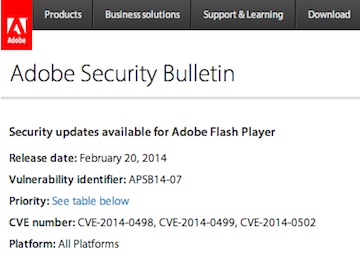Adobe Flash Player Security Bulletin