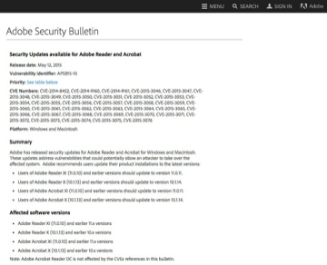 「Adobe Reader」「Adobe Acrobat」のセキュリティアップデート