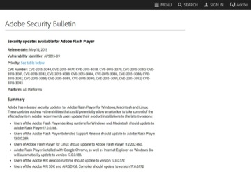 「Adobe Flash Player」のアップデート
